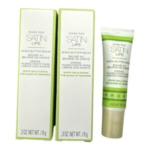 2 MaryKay Satin Lips Shea Butter Balm White Tea & Citrus. 0.3 OZ NEW